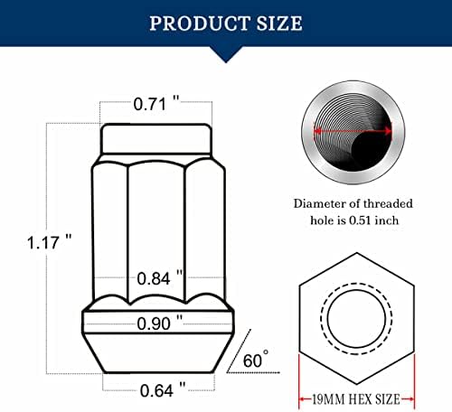 Conjunto de FriedEir de 20-PCs Black Lugnuts AcenxE000001