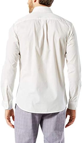 Dockers clássico de manga longa de manga longa masculina camisa flexível Flex