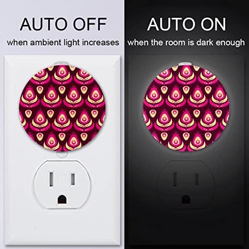 2 Pacote de plug-in Nightlight LED Night Light Exotic Paving Pattern com sensor do anoitecer para o amanhecer para o quarto