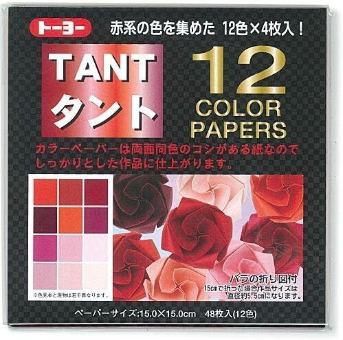 Toyo Tant12 Origami Color Paper 6 polegadas 48 folhas vermelhas [Importação do Japão]