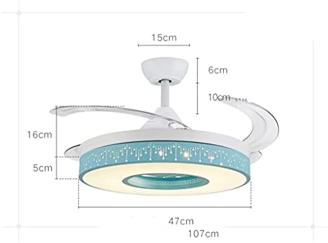 Fã de teto yyds com ventilador de teto de quarto de crianças leve retrátil com fã de teto leve e remoto de 42 polegadas