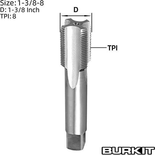 Burkit 1-3/8 -8 UN Thread Toque de mão direita, HSS 1-3/8 X 8 UN MACHINE ATRADEIRA ENTREGADA TAP