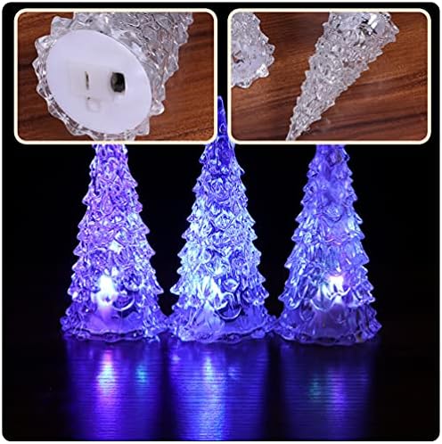 Angueradamente 7pcs Árvore de Natal iluminada LED acrílico Night Light Light Christmas Table Top Trees Christmas Trees Centerpieces