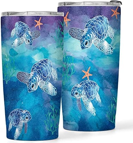 Presentes de tartaruga marítima Flyweightz - Presentes de copo de tartaruga marinha de 20 onças para amantes de tartarugas -
