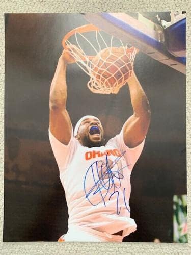 ARINZE ONUAKU MANTA ASSINADO 16X20 POTAÇÃO DE COLOR+COA SYRACUSE CENTRO SLAM DUNKING - Fotos autografadas da faculdade