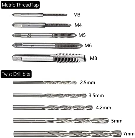 Kit de chave de tapa de mão-t SeonFook com 5pcs m3 m4 m5 m6 m8 Torneiras de rosca de máquina Definir conjunto de ferramentas