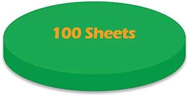 Ezyaid Construction Paper círculos de cor verde 3 polegadas, papel artesanal de origami 100 folhas para artesanato infantil,