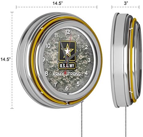 Relógio de néon do ringue duplo do Exército dos EUA do Exército dos EUA