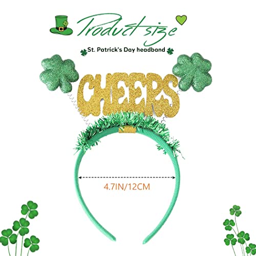 Jeweky St Patrick's Day da cabeça Shamrock Clover Headpient Irish Day da cabeça da cabeça Festiva acessório de cabelo para mulheres