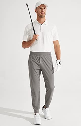 Calças de joggers de golfe masculino da Libin com bolsos com zíper esticar calça de moletom atlética que executa o trabalho