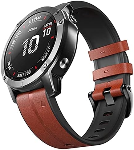 Bedcy Sport Leather Silicone Watch Band Strap for Garmin Fenix ​​7x 7 6x 6 Pro 5x 5 mais 3HR FASE FIXA FAIXA RÁPIDA