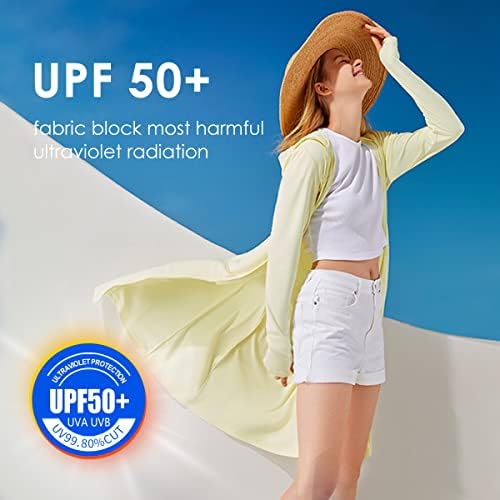 OH! Sempre que veste o vestido de camisa de manga comprida de Mulher UPF 50+ Sun Protection para pescar a praia ao ar