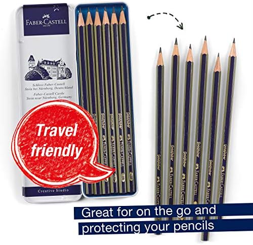 Conjunto de lápis Faber -Castell Graphite Sketch - 6 lápis de grafite, lápis de desenho e suprimentos de desenho