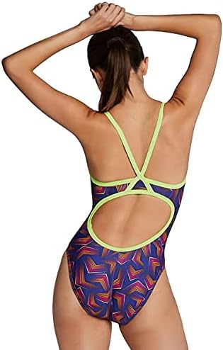 Speedo Women's Powerflex Eco laser Sticks Flyback Swimsuit