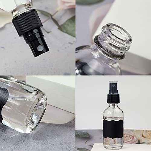 Garrafas de spray de vidro transparente liyuabu 60ml, pequeno frasco de viagem reutilizável e reutilizável de perfume