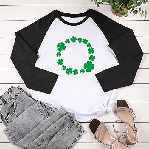 Meninas roupas de manga comprida Cotton Cotton St. Patrick Blouse Tee Summer Summer Fall Blouse