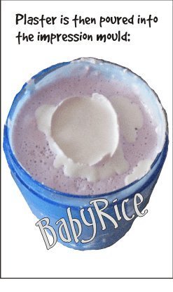 Babyrice 3D Baby Casting Kit Silver Paint com moldura de exibição de creme chique imunda