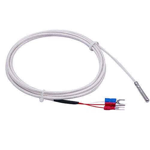 Twtade PT100 Sensor de temperatura à prova d'água Sistema de três fios ， Faixa de sonda de aço inoxidável: -50 ℃ -200 ℃ MT-6340-30mm