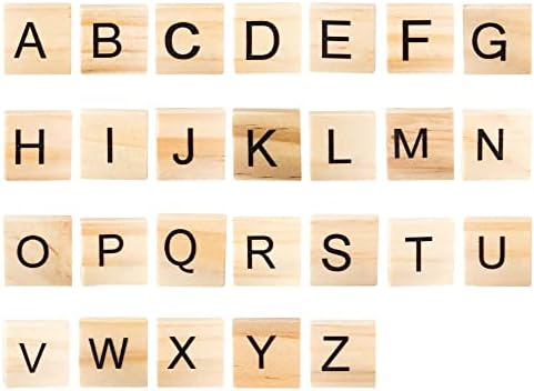 400 PCs Wood Scrabble Tiles Diy Wooden Scrabble Letras para ortografia de azulejo de madeira