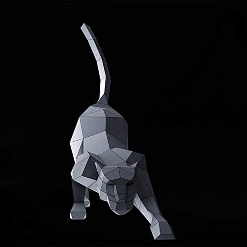 WLL-DP 3D Madeiro Pantera preta de origami decoração DIY Modelo de papel tridimensional de papel geométrico Papercraft