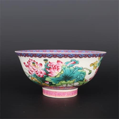 Wszjj 2 Jingdezhen Porcelana Pink Lotus Pattern Bowl Crafts Antigos Coleção de móveis para casa porcelana