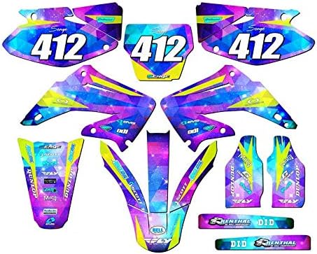 2004-2012 CR 250 R SPACE KITET GALAXY Senge Graphics Complete Kit com Rider I.D. Compatível com Honda