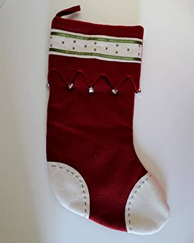 Polca Dots and Bells Borgonha Christmas Stocking