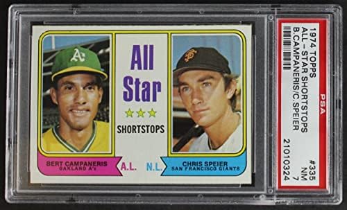 1974 Topps 335 All-Star Shortstops Bert Campaneris/Chris Speier Athletics/Giants PSA 7.00 Atletismo/Giants