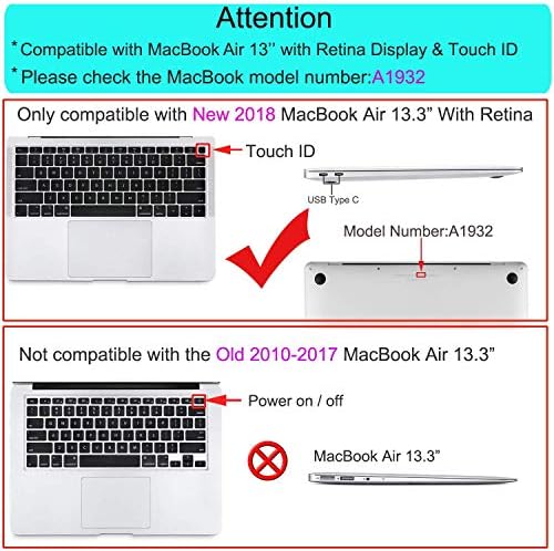 [Compatível com o novo MacBook Air 13 polegadas com exibição Retina e ID do Touch] Tampa de caixa dura de corpo inteiro - Impressão