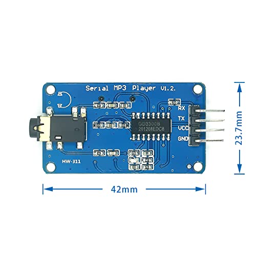 YX6300 UART Control Serial Mp3 Music Playle Módulo AVR/ARM/PIC para Arduino