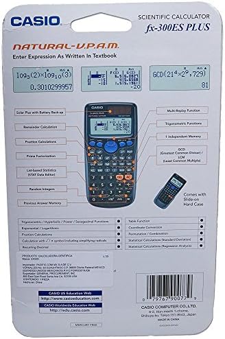 Casio FX300ESPLUS FX-300ESPLUS Calculadora científica, 10 dígitos, exibição de livros didáticos naturais, LCD