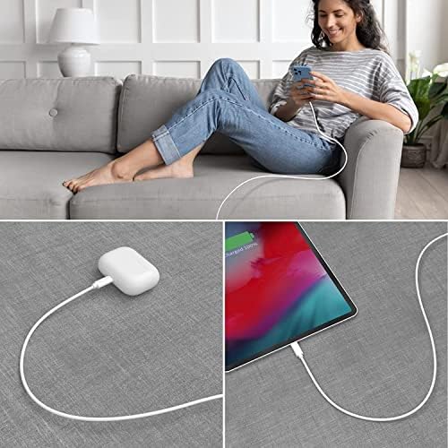 3pack 3ft USB C To Lightning Cable, iPhone Fast Charger Cable [Apple MFI Certified], cabo de carregamento do tipo C para