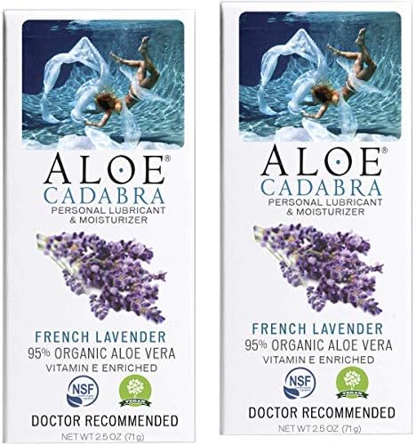 Aloe cadabra Lubrificante pessoal natural e hidratante vaginal orgânico para homens, mulheres e casais - óleo essencial de lavanda francesa,