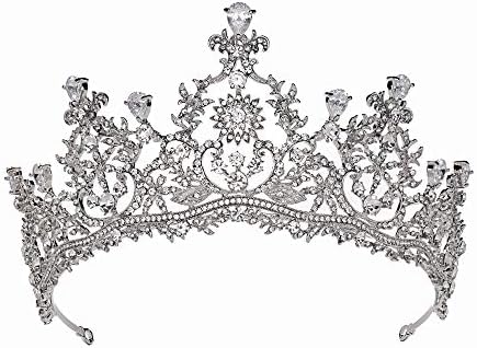 Tiara de casamento para a noiva Princesa Crown para mulheres, figurinos de noiva Acessórios para cabelos de jóias Silver