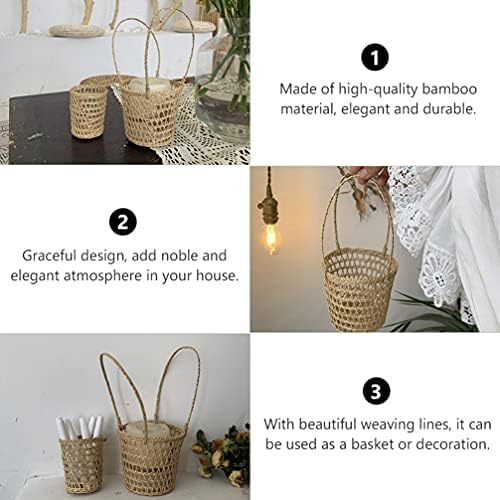 Bestoyard cesto de casamento cestas de cesta de armazenamento cestas de vime com linhas de tecido de tecido de armário de armário