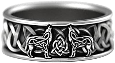 Anéis de empilhamento feminino Anéis de jóias femininos Men Vintage Personalizou Wolf Style Style Ring Punk Inspiration Ring Jewelry