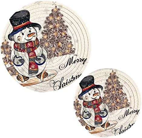 Alaza Natal Saudando bonitos portadores de panela de neve trivets Junta 2 PCs, Potholders para cozinhas, montanhas -russas