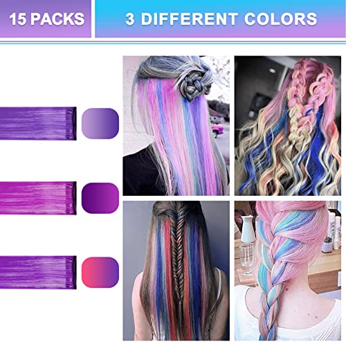 ARQUMI 15 PCS CLIP DE COLORNO EM CAIL Extensões, peças de cabelo longas sintéticas, Extensões de cabelo lisadas Destaques Destaques