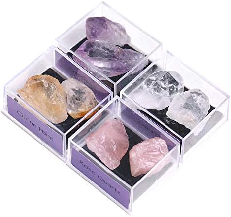 CXD-GEM NATURAL CRISTAL GEMSTONE COLECE CONSULHO DE 4 Caixa irregular de Pedra de Rock Stone