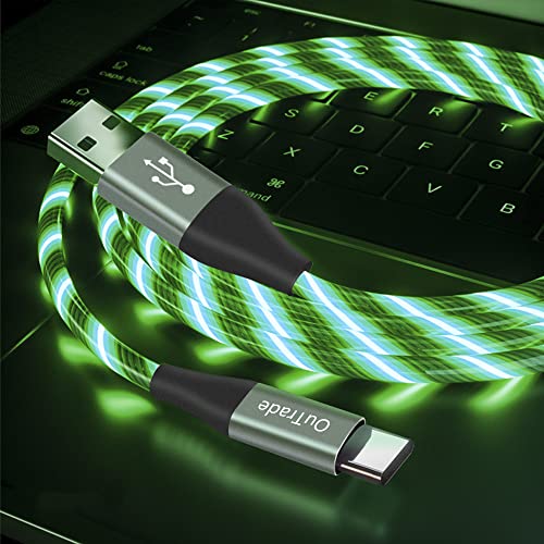 Cabo USB Tipo C, LED 3A LED LED CABO RÁPIDO COMPATÍVEL COM SAMSUNG GALAXY S20/S10/S9/S8, LG V40/V30, USB-C TO USB-A RÁPIDO