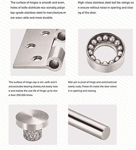 2 Pacote de dobradiças de porta não mortise - Fácil de instalar, dobradiças de porta de aço inoxidável de 4 × 3 - Movimento suave