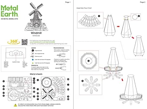 Metal Earth Windmill 3D Modelo de metal pacote com pinças fascinações