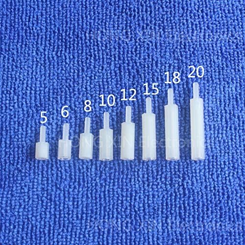 Parafuso M215+6 1PCS Stane de nylon de nylon Branco padrão M2 Male-F-Feminino 15mm StandOff Kit Reparo peças de reparo