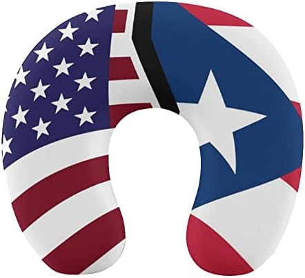 American e Porto Rico Bandeira Viagem Piano de Pescoo Pillow Pillow Pillow lavável travesseiro lavável para o escritório em casa