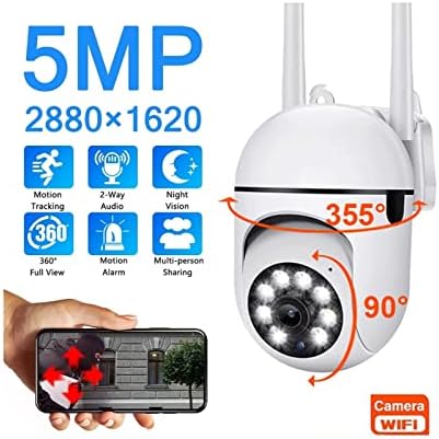 5G Câmeras de vigilância Wi -Fi 5MP Câmera IP HD 1080p IR Full Color Night Vision Protection Motion CCTV Câmera externa