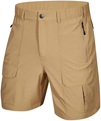 Shorts de caminhada masculina de Poliva, shorts casuais de viagem rápida de cargo seco, resistente à água 7,5 9,5