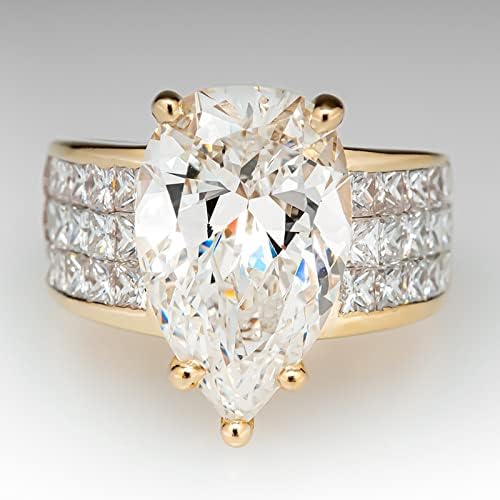 Anel de casamento feminino anéis para mulheres Micros Micros Squares Anel de zircões para mulheres Anel de diamante em
