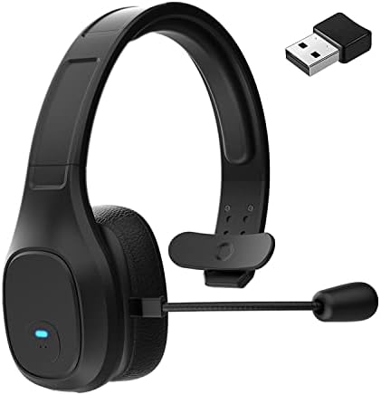 E fone de ouvido sem fio Yezonic com microfone para PC, 32h Talktime Trucker Bluetooth fone de ouvido com ruído de micro