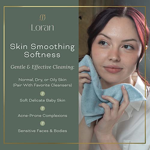 Loran Luxo Bamboo Viscose Facial Facial Taneada - Conjunto de 6 panos macios - aparência de spa e sensação - luxuoso