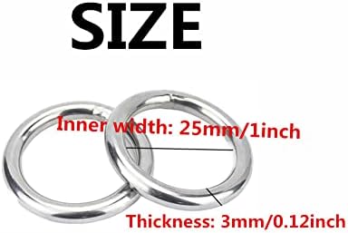 Pesquisa de metal pesado O anéis de fivela, mais grossa de prata soldada de 1 polegada o anéis de forma para costura DIY, chaveiros,